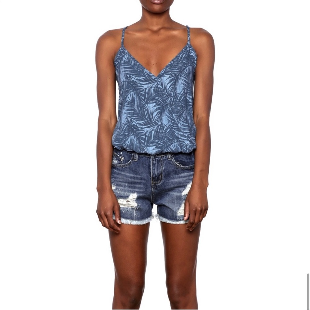 Surf Gypsy Blue and White Camisole Top
